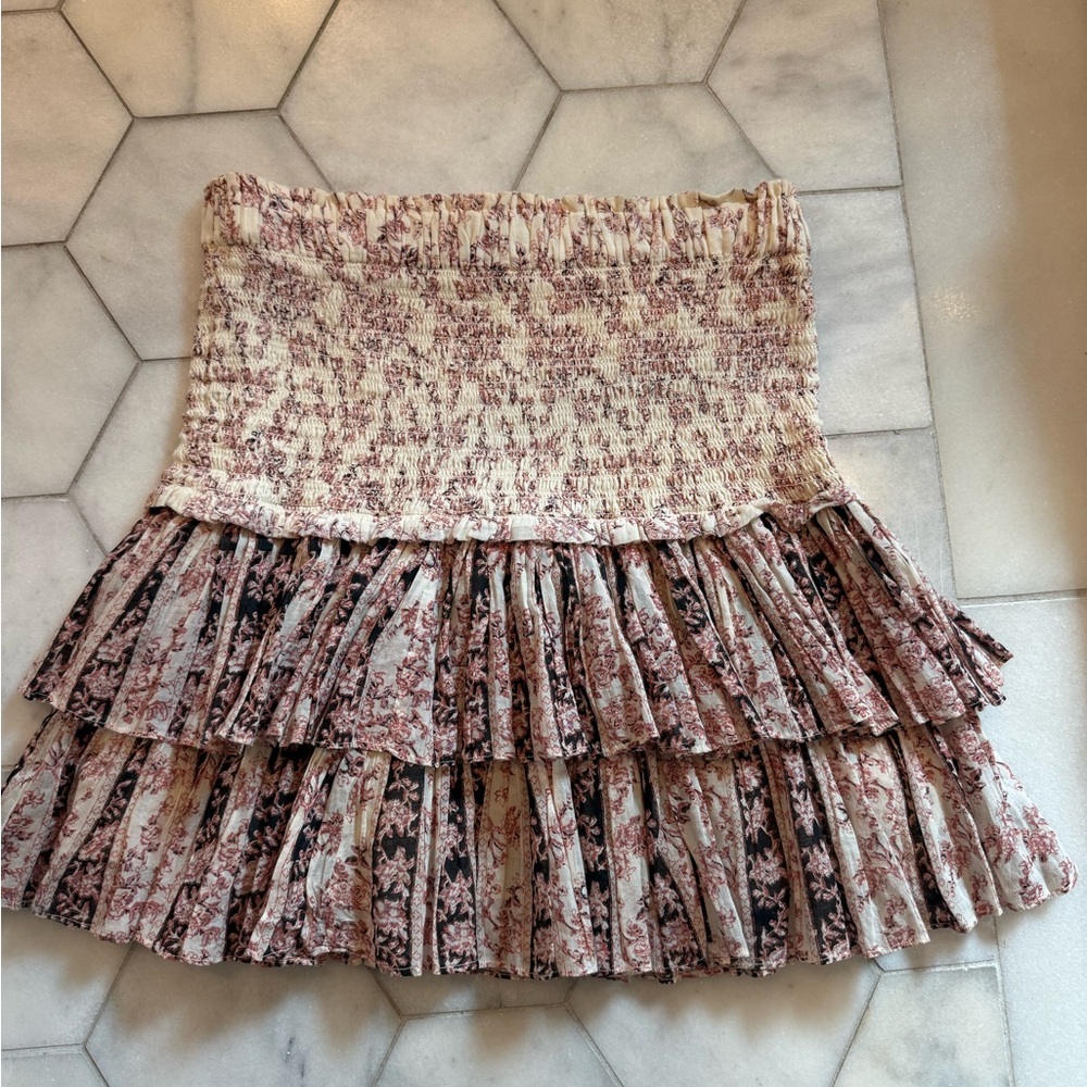 Isabel Marant Tiered Floral Mini Skirt - Pink Floral